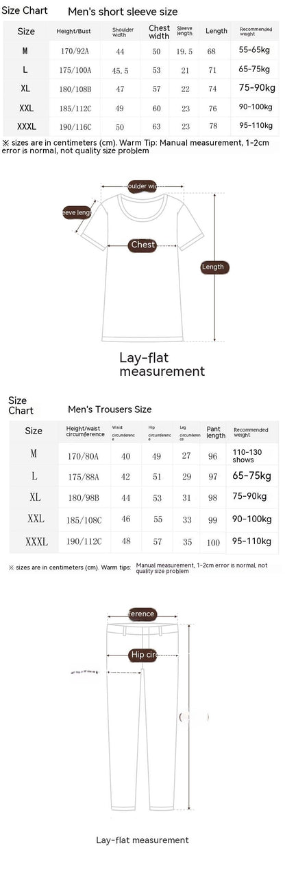 Short-sleeved T-shirt Thin Loose Trousers