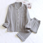 Men's Pajamas Suit Crepe Long Sleeve