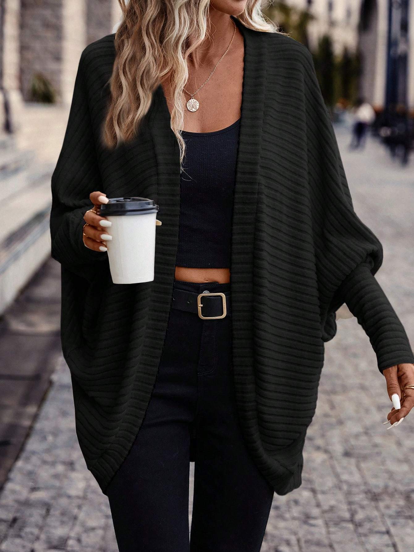 Women Batwing Sleeve Cardigan