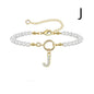 2024 New Fashion Toggle Clasp Initial Bracelet Women A-Z Letter