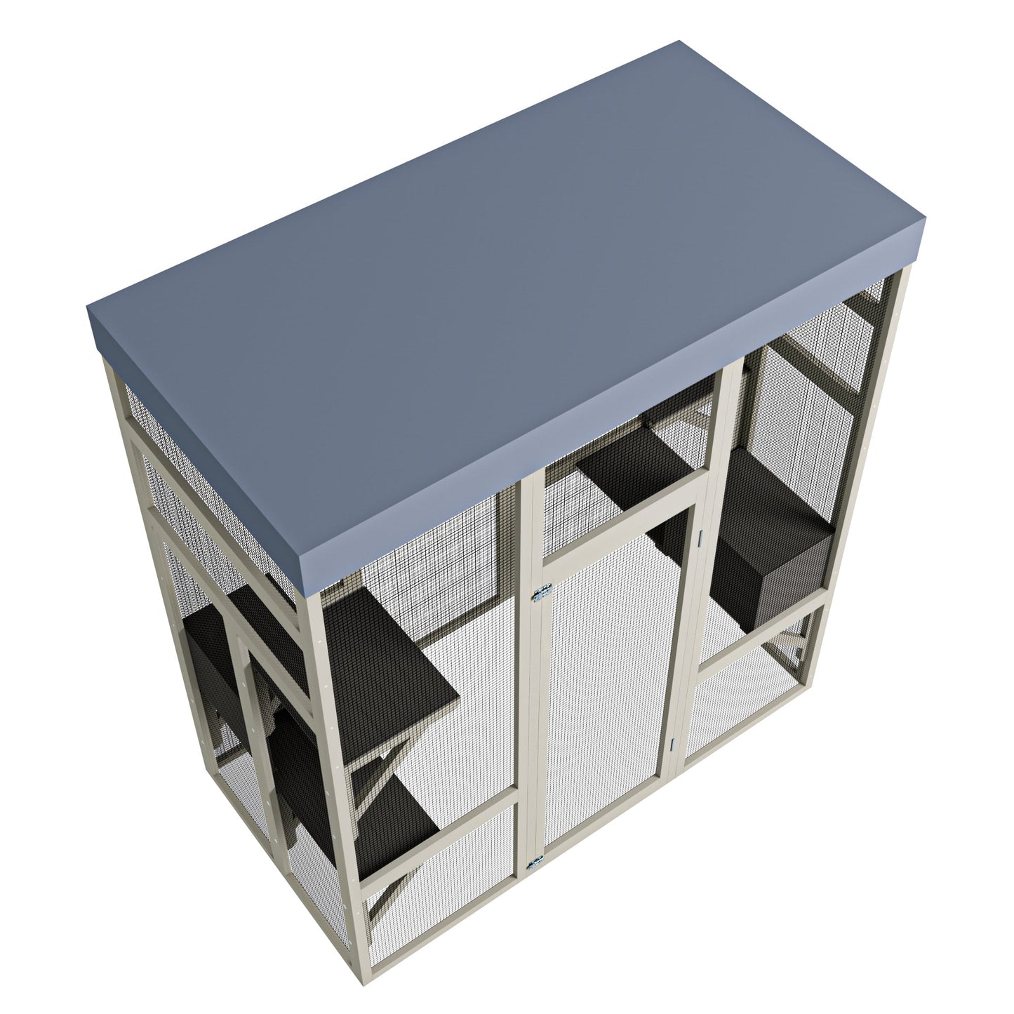 62.6' Outdoor Wooden Catio for Cats, Large Cat Enclosure with
