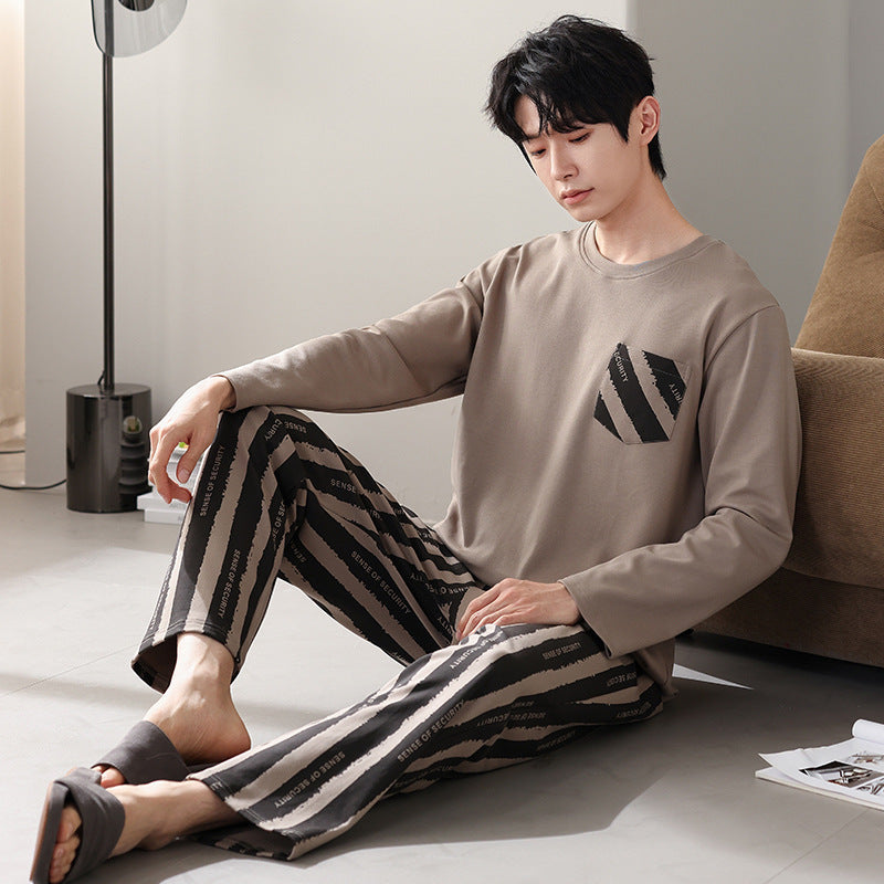 New Cotton Long Sleeve Full Cotton Casual Pajamas