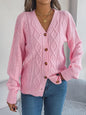 V-neck Long Sleeve Button Women's Sweater