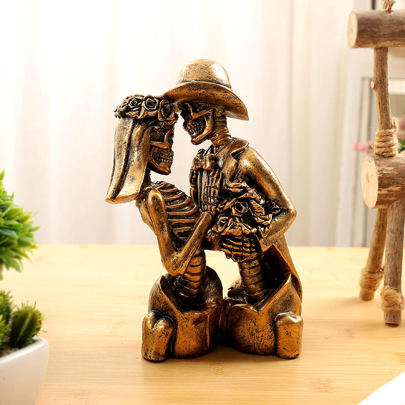 Couple Skull Gothic Style Romantic Couple Ornament