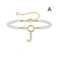 2024 New Fashion Toggle Clasp Initial Bracelet Women A-Z Letter