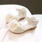 Girls' Princess Stylish Peep Toe Pearl Flower Soft Bottom Sandals