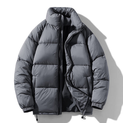 Pine Solid Color Stand Collar Winter Men's Cotton Jacket Fashionable Jacket