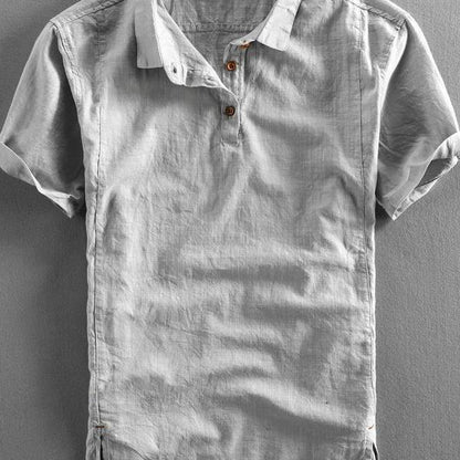 Summer Men's Casual Linen Short-sleeved Shirt