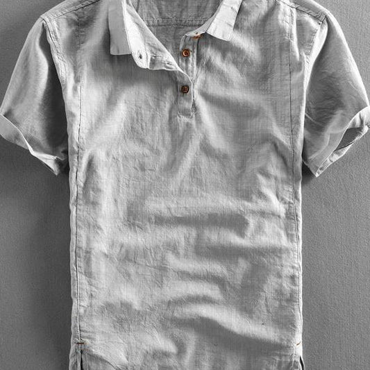 Summer Men's Casual Linen Short-sleeved Shirt