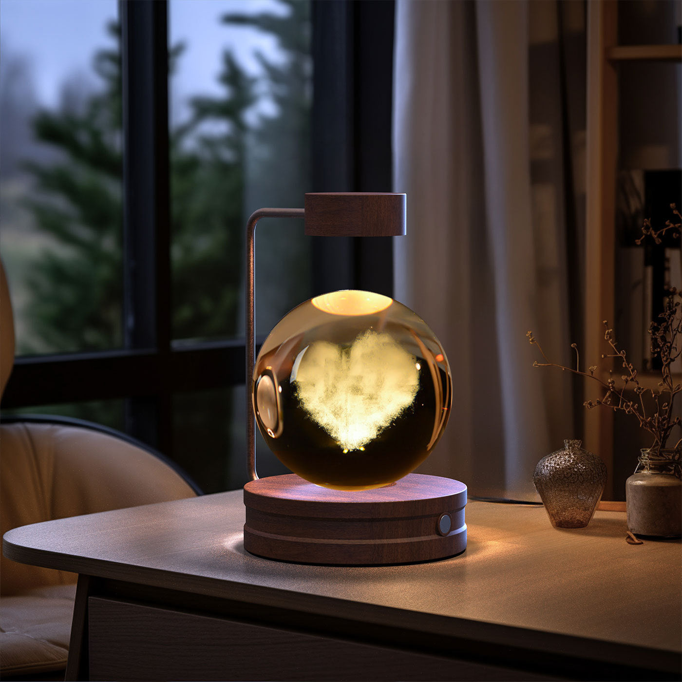 Crystal Ball Cosmic Indoor Night Light USB Power  Bedside Light