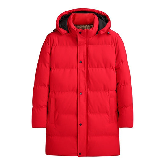 Men's Plus Size Thickened Thermal Long Pure Color Cotton Clothing Coat