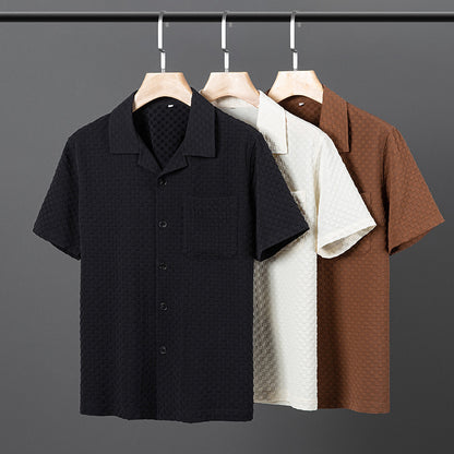 Lapel Short Sleeve Shorts Suit
