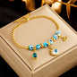 Stainless Steel Gold Plated Punk Fashion Double Layer Bracelet For