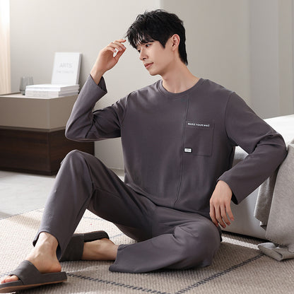 New Cotton Long Sleeve Full Cotton Casual Pajamas