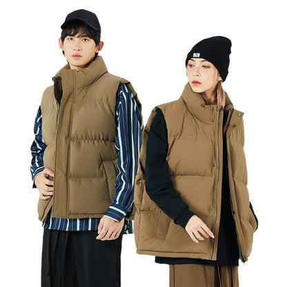 Trendy Sleeveless Cotton-padded Vest