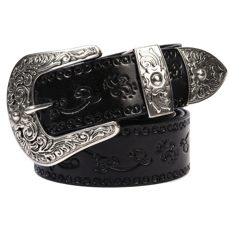 Men's Mongolian Style Personalized Carved Belt