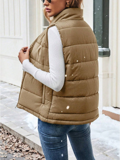 Women's Collar Padded Puffer Vest