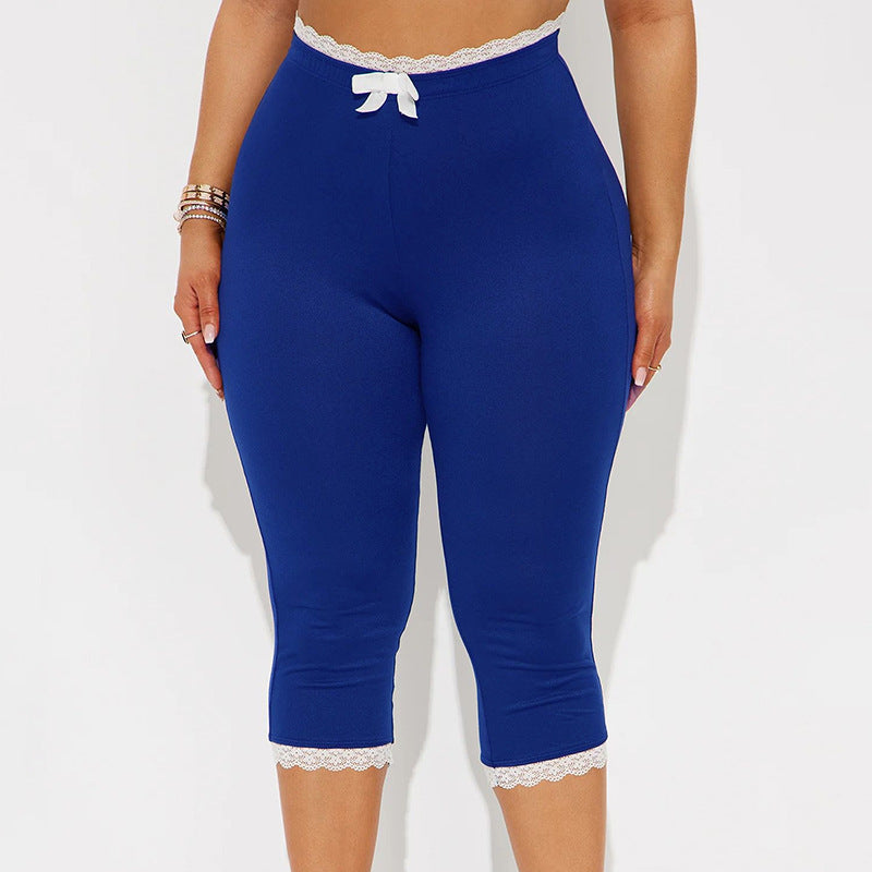 Sexy Print Cropped Tight Straight-leg Pants