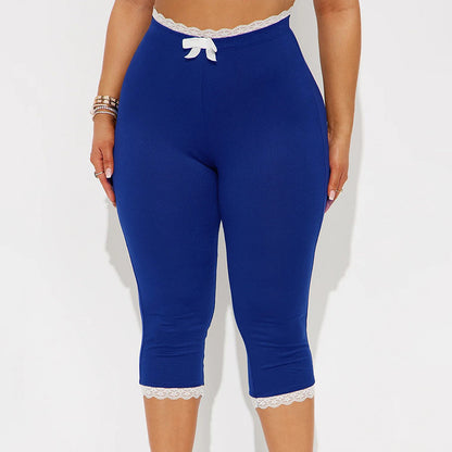 Sexy Print Cropped Tight Straight-leg Pants