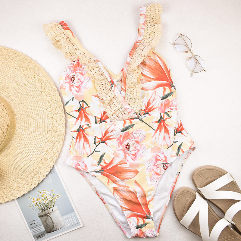 V Neck One Piece Bikini