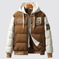 Men's Korean-style Slim-fit Green Hooded Thickened Thermal Coat