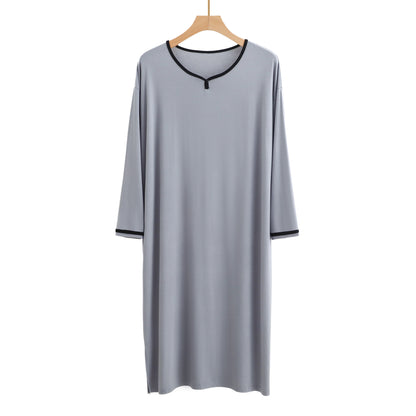 Long Below The Knee Soft Draping Bathrobe Men's Pajamas