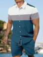 Men's Loose Casual Geometric Short Shirt