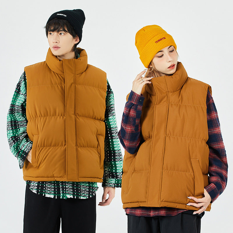 Trendy Sleeveless Cotton-padded Vest