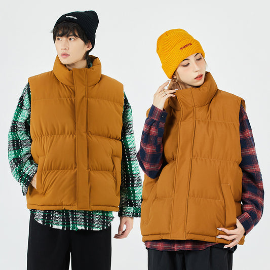 Trendy Sleeveless Cotton-padded Vest