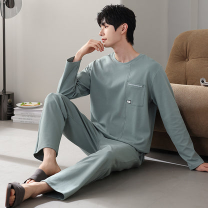New Cotton Long Sleeve Full Cotton Casual Pajamas
