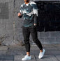 Men's Ethnic Style Printed Long Sleeve Trousers Suit