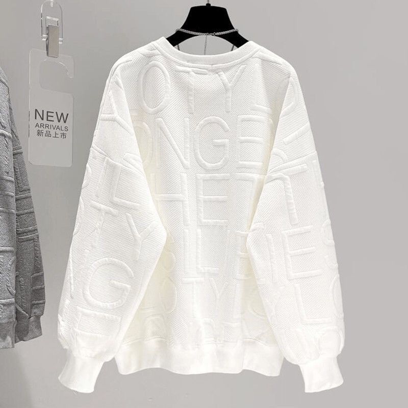 Trendy Round-neck Non-hoodie Thin Loose Long Sleeve Top