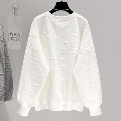 Trendy Round-neck Non-hoodie Thin Loose Long Sleeve Top
