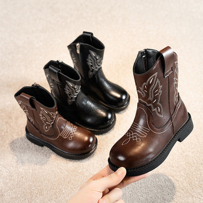 Girls' Embroidered Martin Boots
