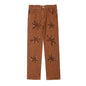 Retro Burnt Flowers Niche Wash Old Jeans For Men