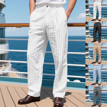 Simple Vertical Straight Men's Casual Pants