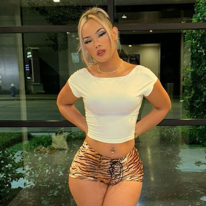 Women's Sexy Tiger Stripe Pattern Shorts