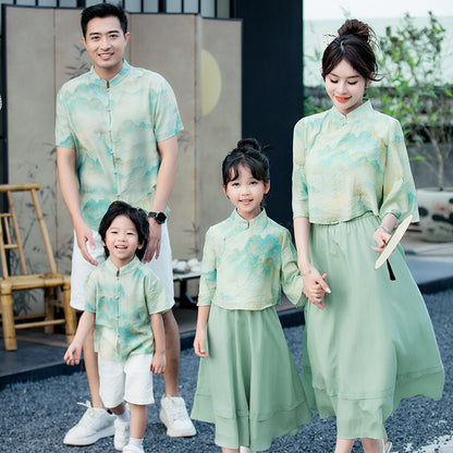 Parent-child Chinese Style Cheongsam Outfits