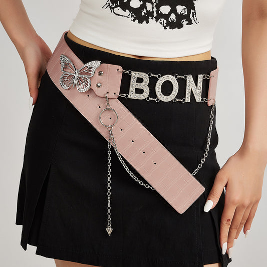 Retro Butterfly Buckle Belt