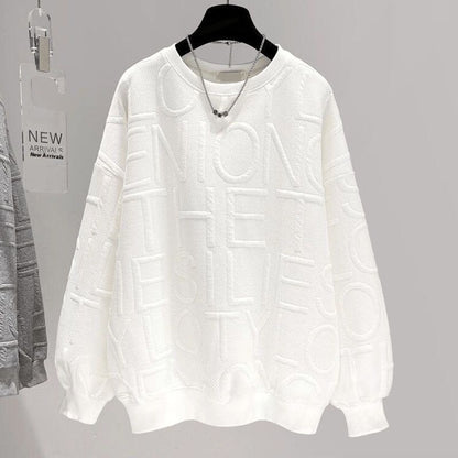 Trendy Round-neck Non-hoodie Thin Loose Long Sleeve Top