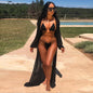 Bikini + long sleeve blouse three-piece swimsuit