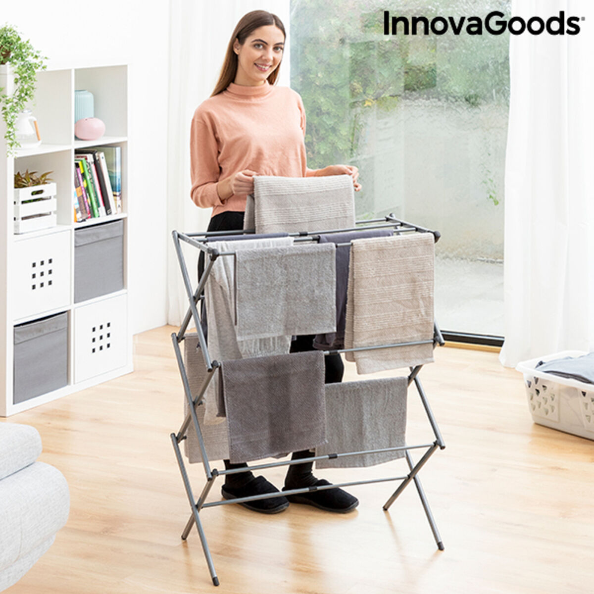 Folding and Extendable Metal Clothes Dryer with 3 Levels Cloxy