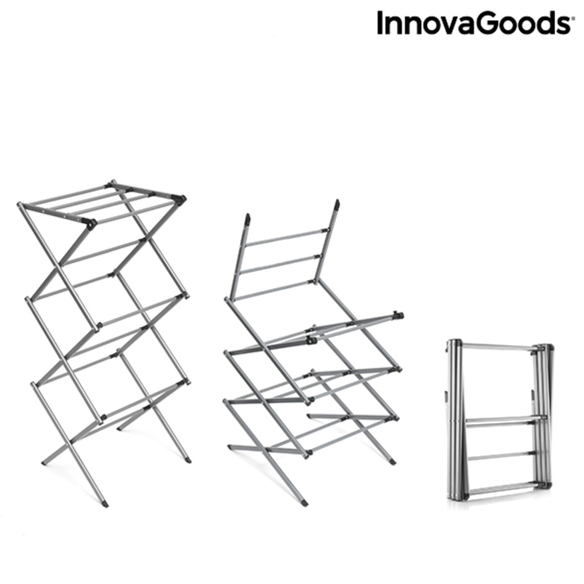 Folding and Extendable Metal Clothes Dryer with 3 Levels Cloxy