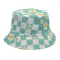 Plaid Floral Bucket Hat Sun-proof