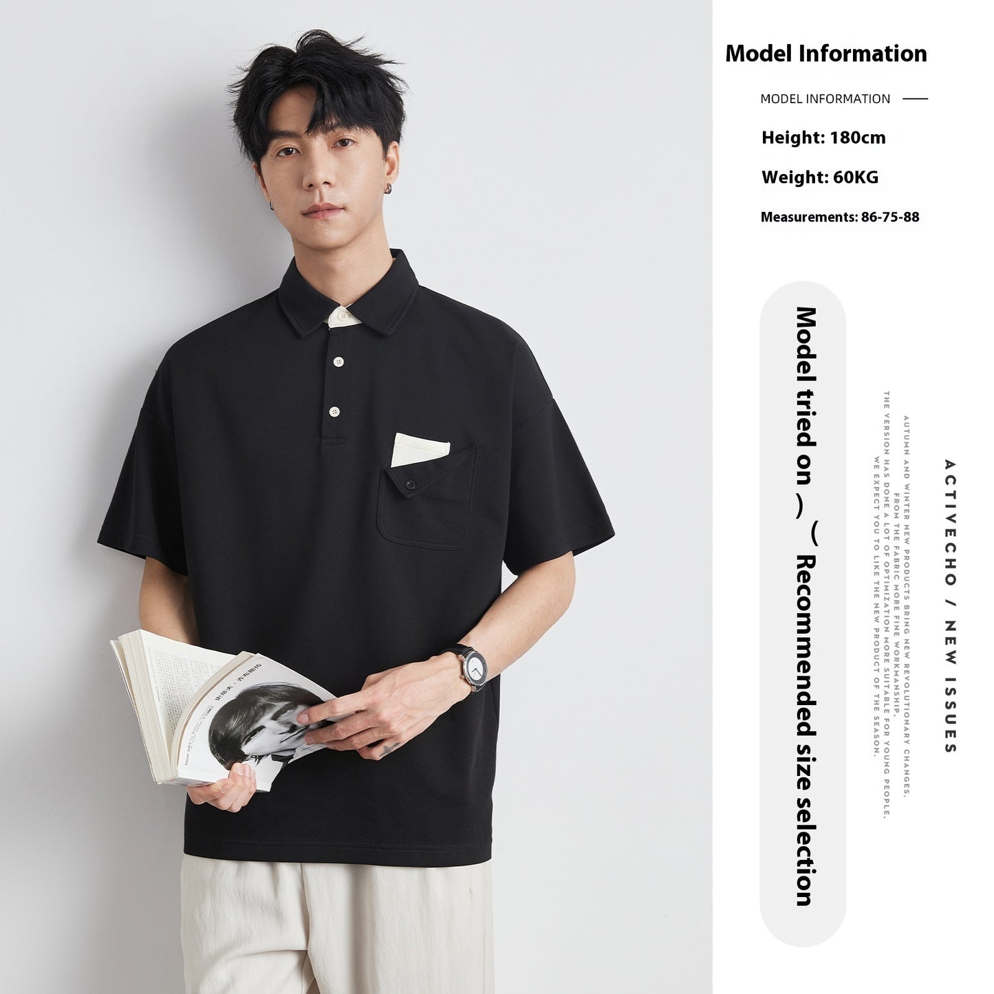 New T-shirt Men's Elbow-sleeved