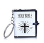 Mini English HOLY BIBLE Key Chains Real Paper Readable Bible Christian