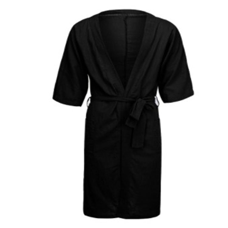 Solid Color Linen Pajamas Robe Bathrobe