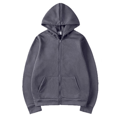 Solid Color British Loose Sports American Zipper Jacket Men