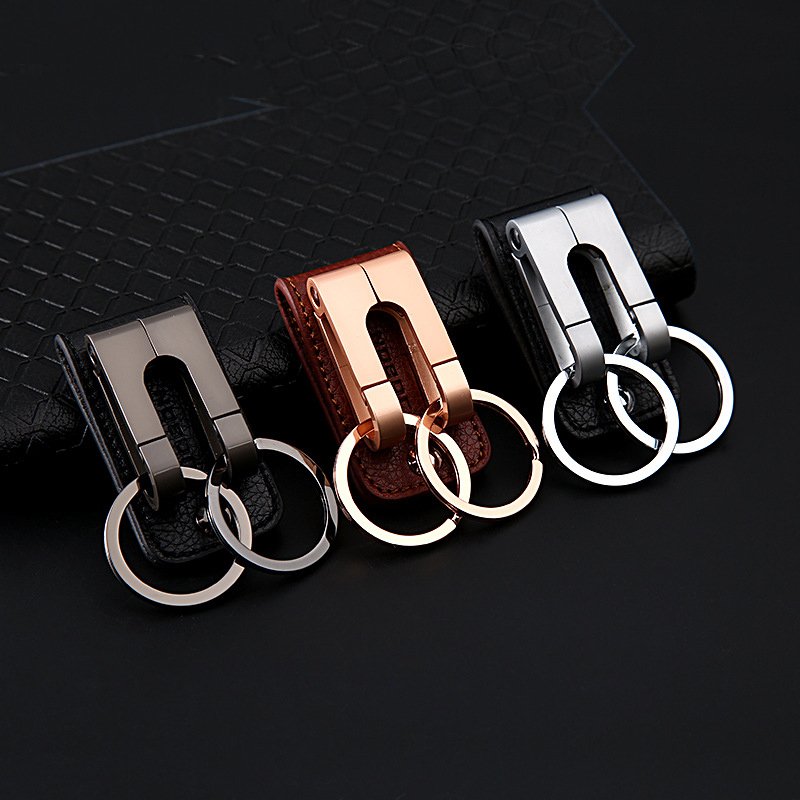 Genuine Leather Belt Clip Keychain