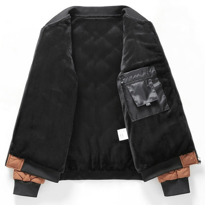 Plus Size Winter Down Cotton Jacket Casual Men's Fleece-lined Thickening Stand Collar